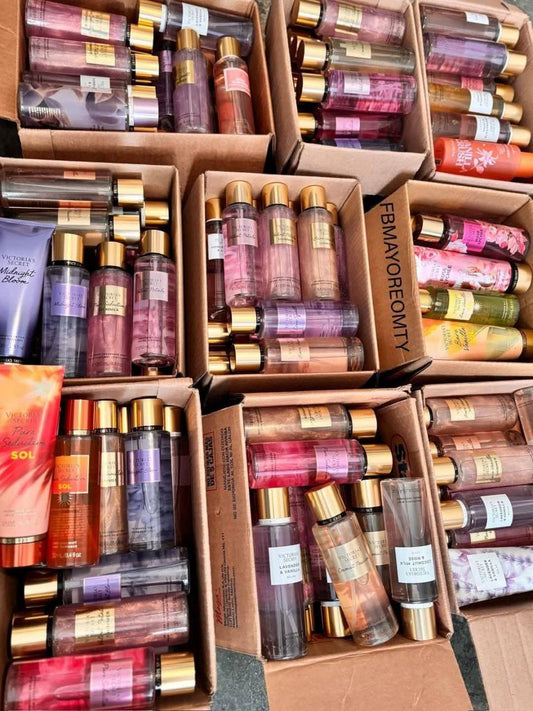 Pallet of Victorias secret cream spray lotion